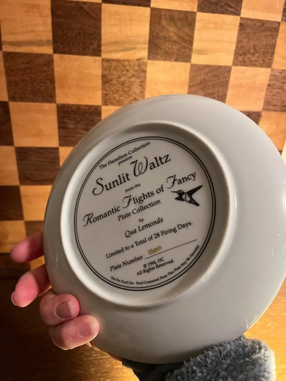 Hamilton Sunlit Waltz Hummingbird Decorative Plate A1001